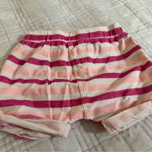 Pink and Cream Striped Shorts